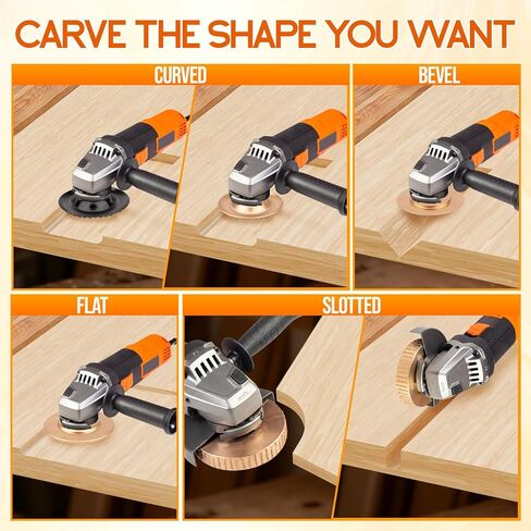 قرص نحت الخشب 5 قطع من Beaiguna، ملحقات مطحنة زاوية 4 بوصات و4 1/2 بوصة، عجلة طاحونة جذعية، مجموعة أدوات تشكيل قرص تشكيل الخشب لطحن الزوايا، أقراص عجلة طحن الخشب المطورة in Kuwait