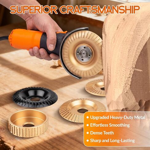 قرص نحت الخشب 5 قطع من Beaiguna، ملحقات مطحنة زاوية 4 بوصات و4 1/2 بوصة، عجلة طاحونة جذعية، مجموعة أدوات تشكيل قرص تشكيل الخشب لطحن الزوايا، أقراص عجلة طحن الخشب المطورة in Kuwait