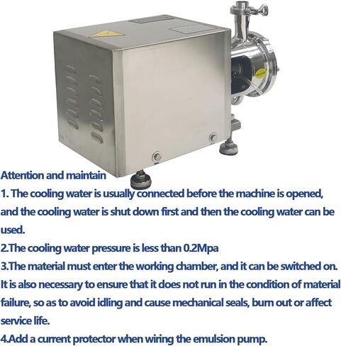 High-shear Emulsifying Pump Pipeline Single Stage Pipeline Emulsion Pump with Flow Range 0-3m³/h and 2900r/min for Mixing Dispersion and Emulsification 110V 2.2KW in Kuwait