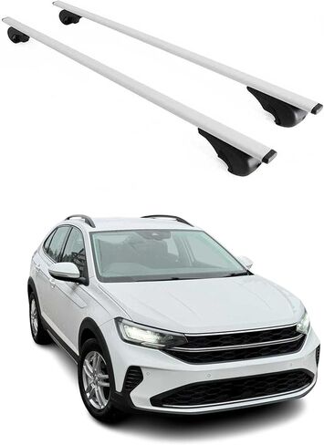 قضبان متقاطعة لسقف OMAC لسيارة VW Tiguan 2012-2017 قابلة للقفل بوزن 165 رطل من الألومنيوم الأسود 2 قطعة تناسب حاملات البضائع وقوارب الكاياك والدراجة على الجليد in Saudi Arabia