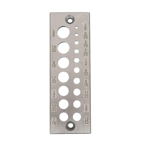 A2 Steel Dowel Plate, English System 17 Holes Wood Dowel Plate Maker, Multi-Size Steel Dowel Plate 17 Holes from 1/8 Inch to 5/8 Inch for All Softwoods and Hardwoods (English 17Holes) in Saudi Arabia
