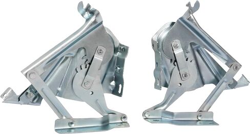 ALMULOO Hood Hinge Compatible with 1957 Chevrolet Bel Air Nomad Two-Ten One-Fifty – Steel Construction Galvanized Silver Finish in Saudi Arabia