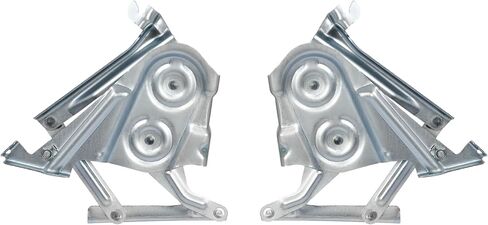 ALMULOO Hood Hinge Compatible with 1957 Chevrolet Bel Air Nomad Two-Ten One-Fifty – Steel Construction Galvanized Silver Finish in Saudi Arabia