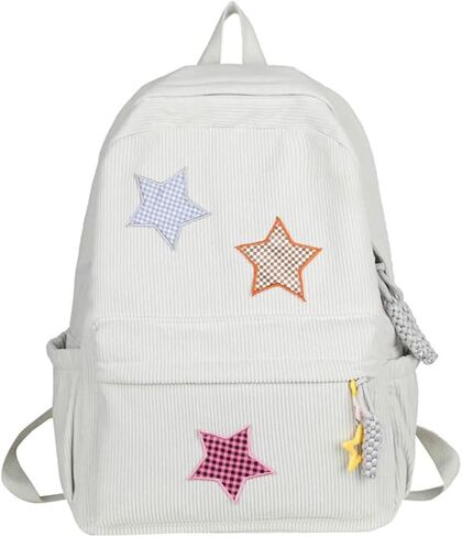 حقيبة ظهر Corduroy Star Cute Y2K preppy backpack propy exthetic college backpack packpack y2k accessories for women (Black) in Saudi Arabia