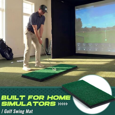 Nuanchu Golf Hitting Strip 12 x 28 Inch Golf Swing Mat with Shock Absorption Pad and EVA Base Durable Turf Insert for Indoor Simulator Practice Backyard Training in Saudi Arabia
