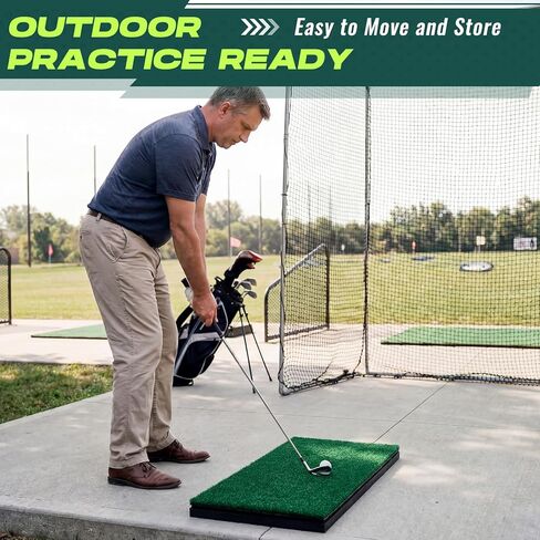 Nuanchu Golf Hitting Strip 12 x 28 Inch Golf Swing Mat with Shock Absorption Pad and EVA Base Durable Turf Insert for Indoor Simulator Practice Backyard Training in Saudi Arabia