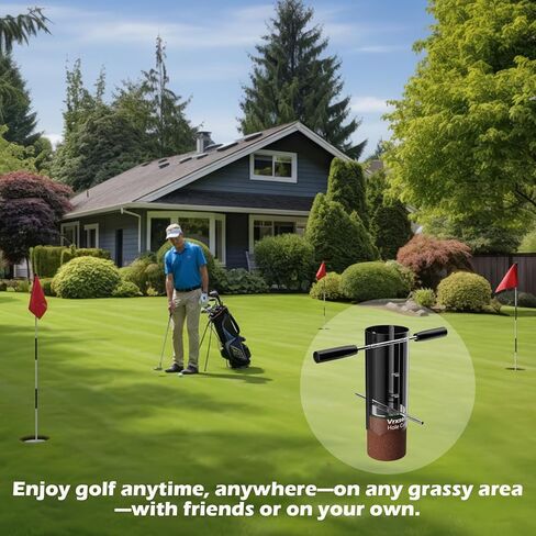 Portable Golf Hole Cutter - Professional 4Inch & 6Inch USGA Standard Tool, Detachable Handle for Easy Storage & Carrying, Create Perfect Putting Greens in Backyard/Garden in Saudi Arabia