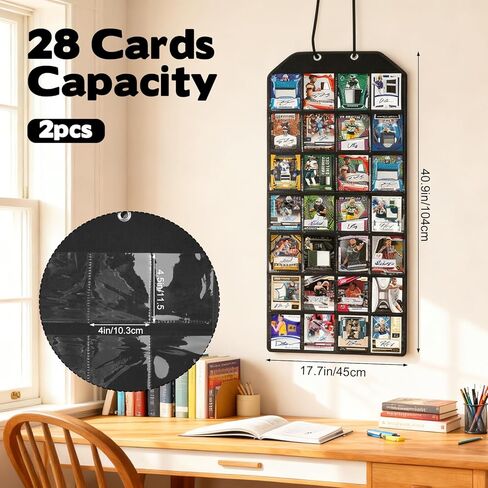 2PCS PSA Card Display Case with PVC Protection & Clear View, 56 Slots Holder for PSA-Graded Cards Perfect for Displaying Trading Cards, Baseball, Football and Basketball Sports Cards (Black) in Saudi Arabia