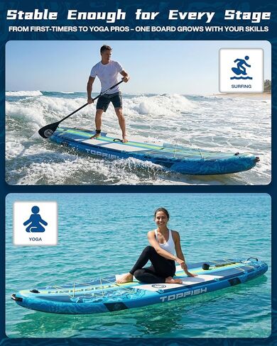 11'6x35'' Extra Wide Inflatable Paddle Boards, Ultra-Stable High Capacity SUP of 450lb/3People, Stand Up Paddle Board for Adults w/Camera Mount, 9Accessories Kit, Shoulder Strap, 100L Backpack in Saudi Arabia