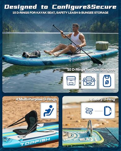 11'6x35'' Extra Wide Inflatable Paddle Boards, Ultra-Stable High Capacity SUP of 450lb/3People, Stand Up Paddle Board for Adults w/Camera Mount, 9Accessories Kit, Shoulder Strap, 100L Backpack in Saudi Arabia