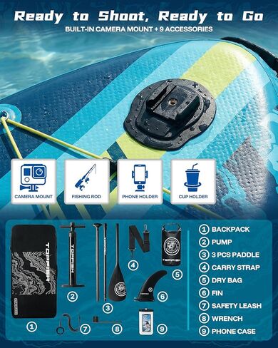 11'6x35'' Extra Wide Inflatable Paddle Boards, Ultra-Stable High Capacity SUP of 450lb/3People, Stand Up Paddle Board for Adults w/Camera Mount, 9Accessories Kit, Shoulder Strap, 100L Backpack in Saudi Arabia
