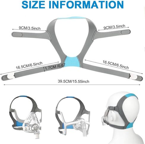 Headgear Replacement for AirFit/AirTouch N20 Mask Soft N20 Headgear Strap with Magnetic Clips in Kuwait