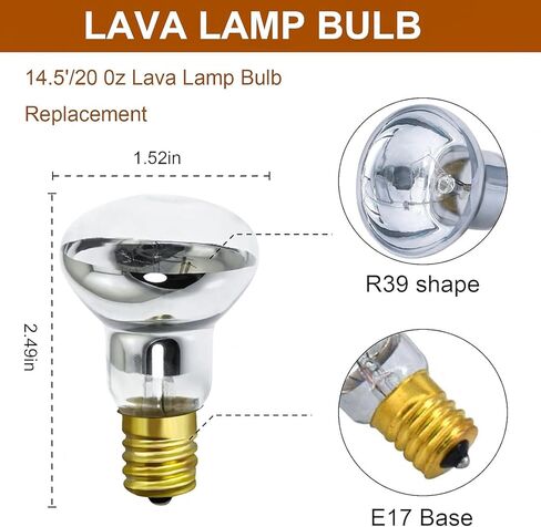 Replacement Bulbs for Lava and Glitter Lamps - 30W R39 E17 Reflector Bulbs, Dimmable, Soft Warm White Glow, Long Life, High Temp Resistance (2pack) in Kuwait