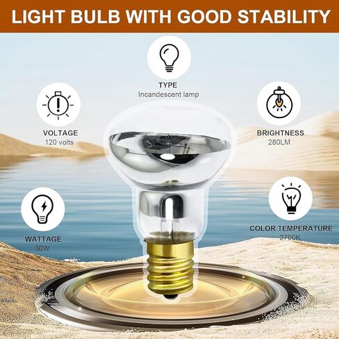 Replacement Bulbs for Lava and Glitter Lamps - 30W R39 E17 Reflector Bulbs, Dimmable, Soft Warm White Glow, Long Life, High Temp Resistance (2pack) in Kuwait