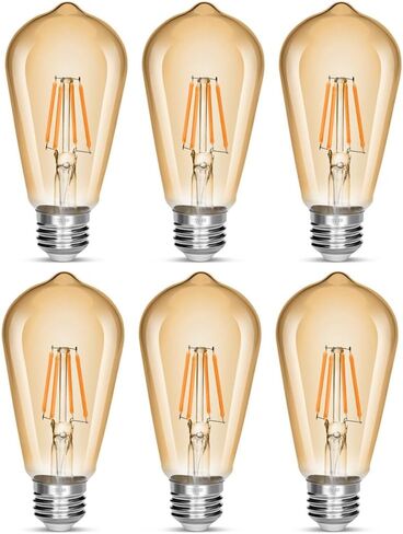 NOTOC LED Edison Bulb 4W,Antique 40W Vintage Edison Bulb,E26 Light Bulb Non Dimmable Led Bulb 450 Lumens 2300K Amber Warm,Pack of 3 in Kuwait