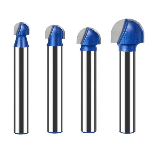 6mm 1/4in Shank Ball Nose End Mill Round Nose Cove Box Router Bit Carbide Double Flute Core Box Woodworking Milling Cutters(4PCS 6.35mm Shank) in Saudi Arabia