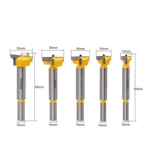 5pc Forstner Tips Hinge Boring Drill Bit Set for Carpentry Wood Window Hole Cutter Auger Wooden Drilling Dia 15 20 25 30 35mm in Saudi Arabia