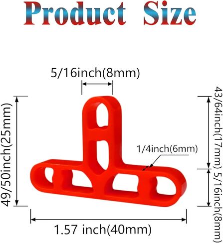 فواصل بلاستيكية احترافية مقاس 8 مم، 100 حزمة تترك 5/16 بوصة، فواصل تسوية الفجوة من الطوب والبلاط لوضع أحجار الرصف، وطوب الحائط، وبلاط الأرضيات، وفواصل فجوة على شكل حرف T للمفاصل الموحدة 5/16 بوصة in Kuwait
