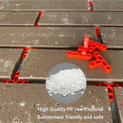 فواصل بلاستيكية احترافية مقاس 8 مم، 100 حزمة تترك 5/16 بوصة، فواصل تسوية الفجوة من الطوب والبلاط لوضع أحجار الرصف، وطوب الحائط، وبلاط الأرضيات، وفواصل فجوة على شكل حرف T للمفاصل الموحدة 5/16 بوصة in Kuwait