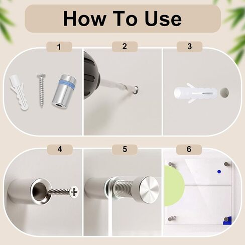 100 قطعة من مسامير التثبيت المصنوعة من الفولاذ المقاوم للصدأ، 1/2 × 3/4 بوصة مثبتة على الحائط، طقم براغي تثبيت للإشارة لحامل اللافتة الزجاجية، إطار الصورة المعلق، اللوحة الأم الإعلانية in Kuwait