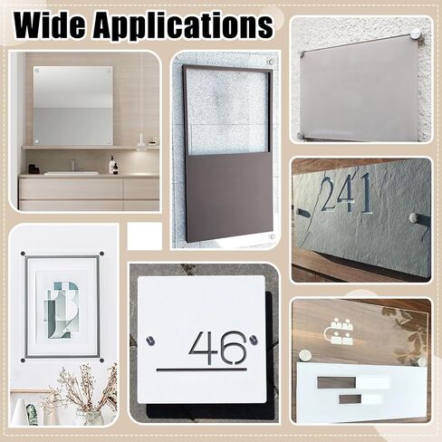 100 قطعة من مسامير التثبيت المصنوعة من الفولاذ المقاوم للصدأ، 1/2 × 3/4 بوصة مثبتة على الحائط، طقم براغي تثبيت للإشارة لحامل اللافتة الزجاجية، إطار الصورة المعلق، اللوحة الأم الإعلانية in Kuwait