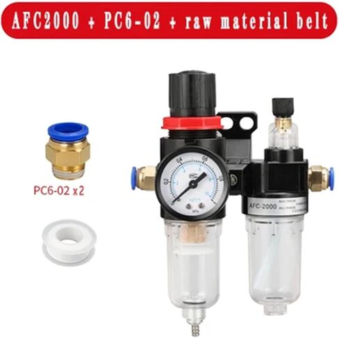 AFC-2000 G1 / 4 "وحدة معالجة الهواء بفلتر هوائي منظم ضغط أداة ضاغط الهواء فاصل الزيت عن الماء AFR2000 + AL2000(AFC2000-PC6-02) in Kuwait
