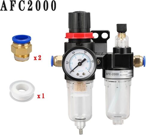 AFC-2000 G1 / 4 "وحدة معالجة الهواء بفلتر هوائي منظم ضغط أداة ضاغط الهواء فاصل الزيت عن الماء AFR2000 + AL2000(AFC2000-PC6-02) in Kuwait
