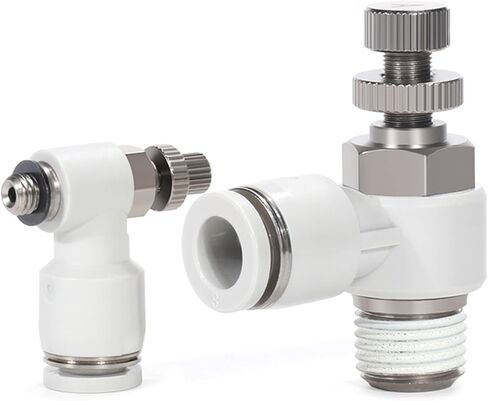 SL Pneumatic Quick Connector Speed Control Valve Air Pipe 4 6 8 10 12mm Cylinder Solenoid Valve Connector 1/8" 1/4" 3/8" 1/2"(SL4-02) in Saudi Arabia