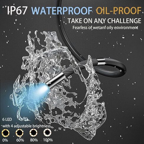 Dual Lens Endoscope Inspection Camera, 360° Articulated Endoscope Camera, Endoscope with Light, 6mm Lens, IP67 Waterproof Probe, 6 LED ，For HVAC, Plumbing, Automotive, Electrical in Saudi Arabia