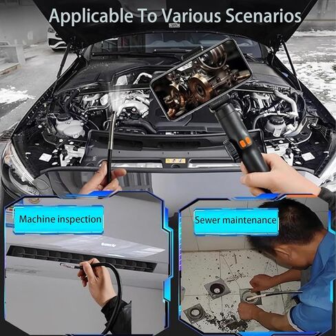 Dual Lens Endoscope Inspection Camera, 360° Articulated Endoscope Camera, Endoscope with Light, 6mm Lens, IP67 Waterproof Probe, 6 LED ，For HVAC, Plumbing, Automotive, Electrical in Saudi Arabia