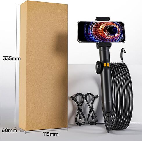 Dual Lens Endoscope Inspection Camera, 360° Articulated Endoscope Camera, Endoscope with Light, 6mm Lens, IP67 Waterproof Probe, 6 LED ，For HVAC, Plumbing, Automotive, Electrical in Saudi Arabia