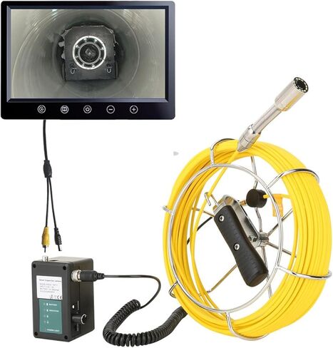 Industrial Endoscope 9" Monitor 20/50M Pipe Inspection Video Camera,IP68 HD 1000TVL Drain Sewer Pipeline Industrial Endoscope System with 12PCS LED in Saudi Arabia