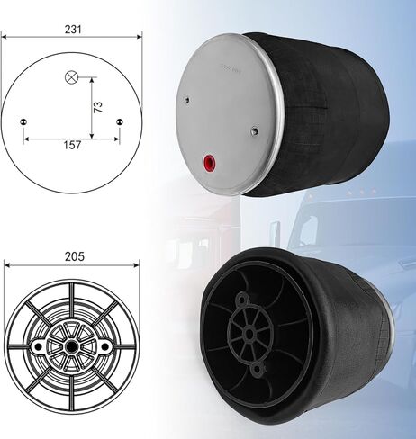 Air Spring Bag Compatible with Freightliner Trucks OEM Number Replace Firestone W01-358-8864 1T15M-9, Peterbilt C81-1013 03-08716 in Saudi Arabia