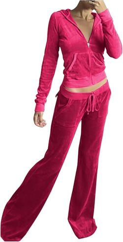 Women’s 2 Piece Tracksuit Sets, Casual Long Sleeve Zip Up Sweatpants Sets in Saudi Arabia
