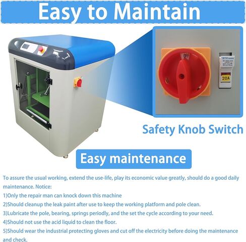 خلاط طلاء بمنصة خلط الطلاء، خلاط طلاء لاصق 110 فولت، علبة زيت معجون مستحلب مع مؤقت، قفل أمان، نطاق خلط 0.5-20 لتر لمختبر السيارات والإصلاح in Kuwait