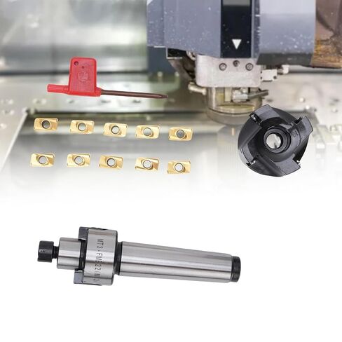 مجموعة مطحنة نهاية الوجه عالية السرعة من Eujgoov 400R 50 22 قاطعة مع امتداد حامل MT3 FMB22 و10 إدراجات كربيد APMT1604 دقيقة لأداء تصنيع فائق in Kuwait