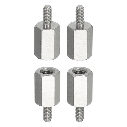 PATIKIL Standoff Screws, 4pcs M6x10mm Male to 1/4-20x15mm Female 304 Stainless Steel Thread Reducing Hex Standoff Spacer Screw Nuts Thread Adapters Reducer for PCB Motherboard in Saudi Arabia