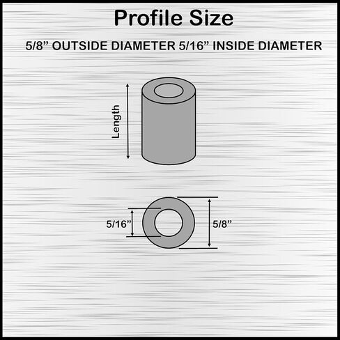 Aluminum Spacer Black 5/8" OD x 5/16" ID x Choose Your Length, Round Spacer Unthreaded Standoff Bushing Plain Finish, Fits Screws Bolts 5/16" or M8 by Metal Spacers Online(3/4" Length, 10 Pack) in Kuwait