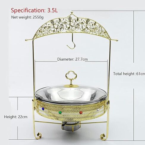 أطباق تسخين البوفيه من الفولاذ المقاوم للصدأ - خوادم وسخانات البوفيه. مجموعة بوفيه هوت بوت، وعاء بوفيه ساخن من الفولاذ المقاوم للصدأ مع غطاء زجاجي لتدفئة الطعام (أ) in Kuwait