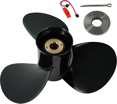 ترقية OEM 13 مروحة خارجية من الألومنيوم ذات سن سبلاين تناسب محركات الزئبق 25/30/35/40/45/50/55/60/70/75hp، علبة تروس 3-1/4 بوصة، RH in Kuwait