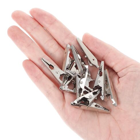 30 PCS Metal Alligator Clips for Crafts, Small Metal Clips, Test Line Crocodile Clip Tiny Alligator Clips Silver Tone Plated Crocodile Clamps for Laboratory Electric Testing Work, DIY Projects in Saudi Arabia