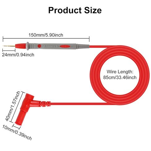 1000V 20A Test Leads Test Probe Ultra-Sharp Gold-Plated Lead for Multimeter Meter Test Leads for Multimeter Electronic Clamp Tester in Saudi Arabia
