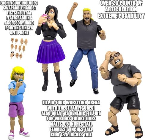 Ultimate Wrestling Crowd Fan Figures Four-Pack [Series 1] in Saudi Arabia