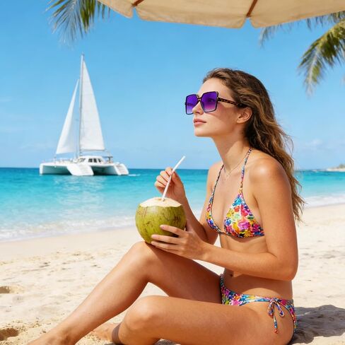 Sucrain 3 أزواج من النظارات الشمسية كبيرة الحجم، نظارات شمسية مربعة عتيقة للجنسين، كبيرة وكبيرة وواسعة، نظارات شمسية للرجال والنساء in Saudi Arabia