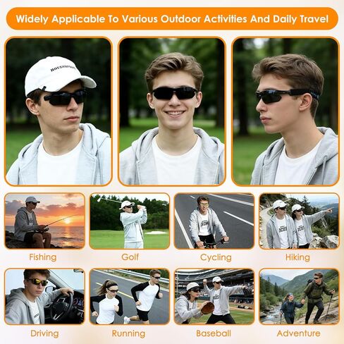 Outdoor Polarized Sunglasses, 3 in 1 Clip Cap/Wearable/Head Mounted Sunglasses, UV400 Protection Clip On Sports Sunglasses with 5 Replaceable Lenses for Fishing Cycling Hiking Climbing Traveling in Kuwait