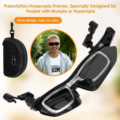 Outdoor Polarized Sunglasses, 3 in 1 Clip Cap/Wearable/Head Mounted Sunglasses, UV400 Protection Clip On Sports Sunglasses with 5 Replaceable Lenses for Fishing Cycling Hiking Climbing Traveling in Kuwait