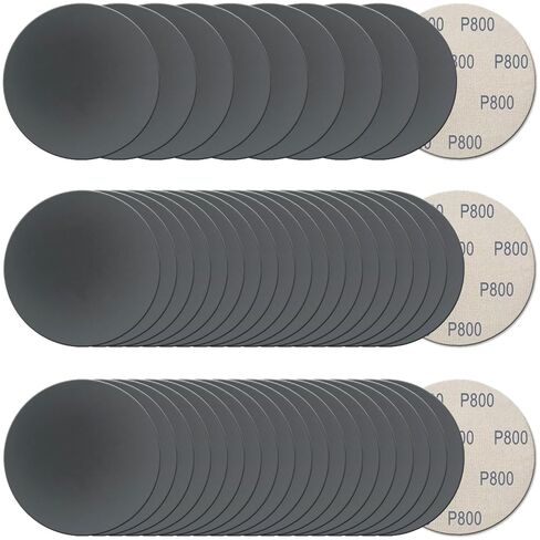50Pcs 5 Inch Hook and Loop Sanding Discs, 1000/1500/2000/3000/5000 Grit Wet Dry Sandpaper Assortment (10Pcs Each), Silicon Carbide Sand Paper for Random Orbital Sander, Auto Wood Metal Polishing in Kuwait