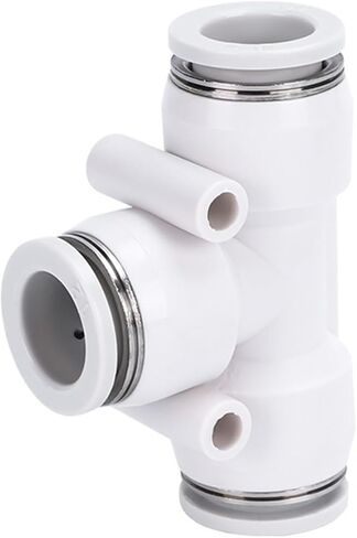Pneumatic Tee Joint T-shaped White Plastic Air Pipe Quick Insertion And PEG Variable Diameter PE46/8/10/12/1 6m 1Pcs(WhitePEG12-10) in Saudi Arabia