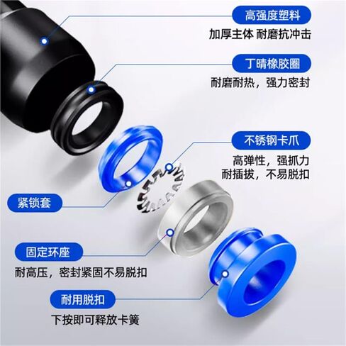 Pneumatic Copper Quick Plugs Connector Pl8-02 Threaded Elbow Air Pipe 10-03 Pl12-04 1Pcs(Pl10-03(blue)) in Saudi Arabia