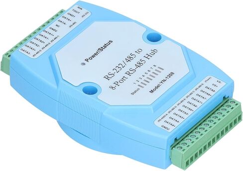 RS485 Hub 8 Port Industrial Grade Opto Isolated Repeater High Speed Transmission Distributor for Automation Systems DC9 24V ABS Plastic in Saudi Arabia